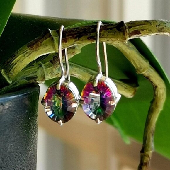 Fairy Waterfall Mystic Topaz Earrings – Celtic Crystal  Mystic Topaz drop earrings in Sterling Silver 🆕